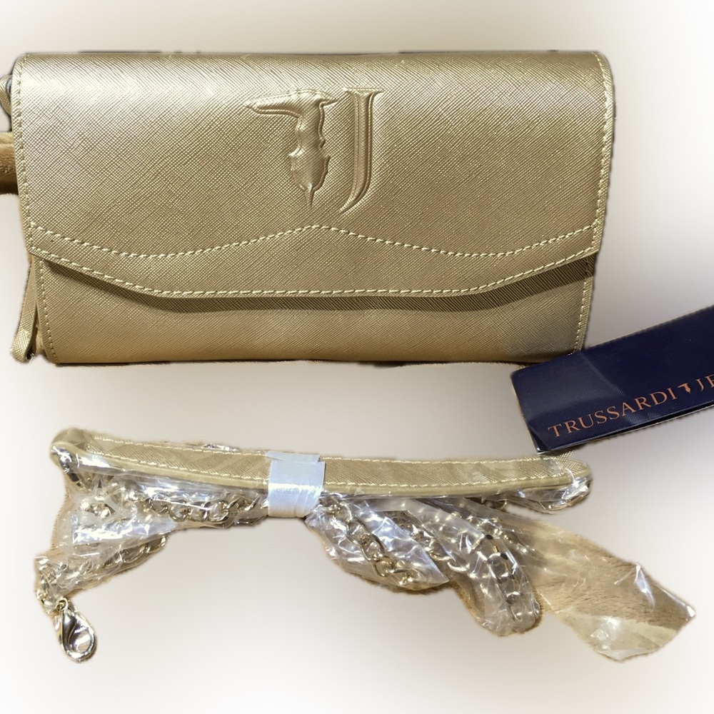 Trussardi Jeans Chain Strap Shoulder Handbag NWT